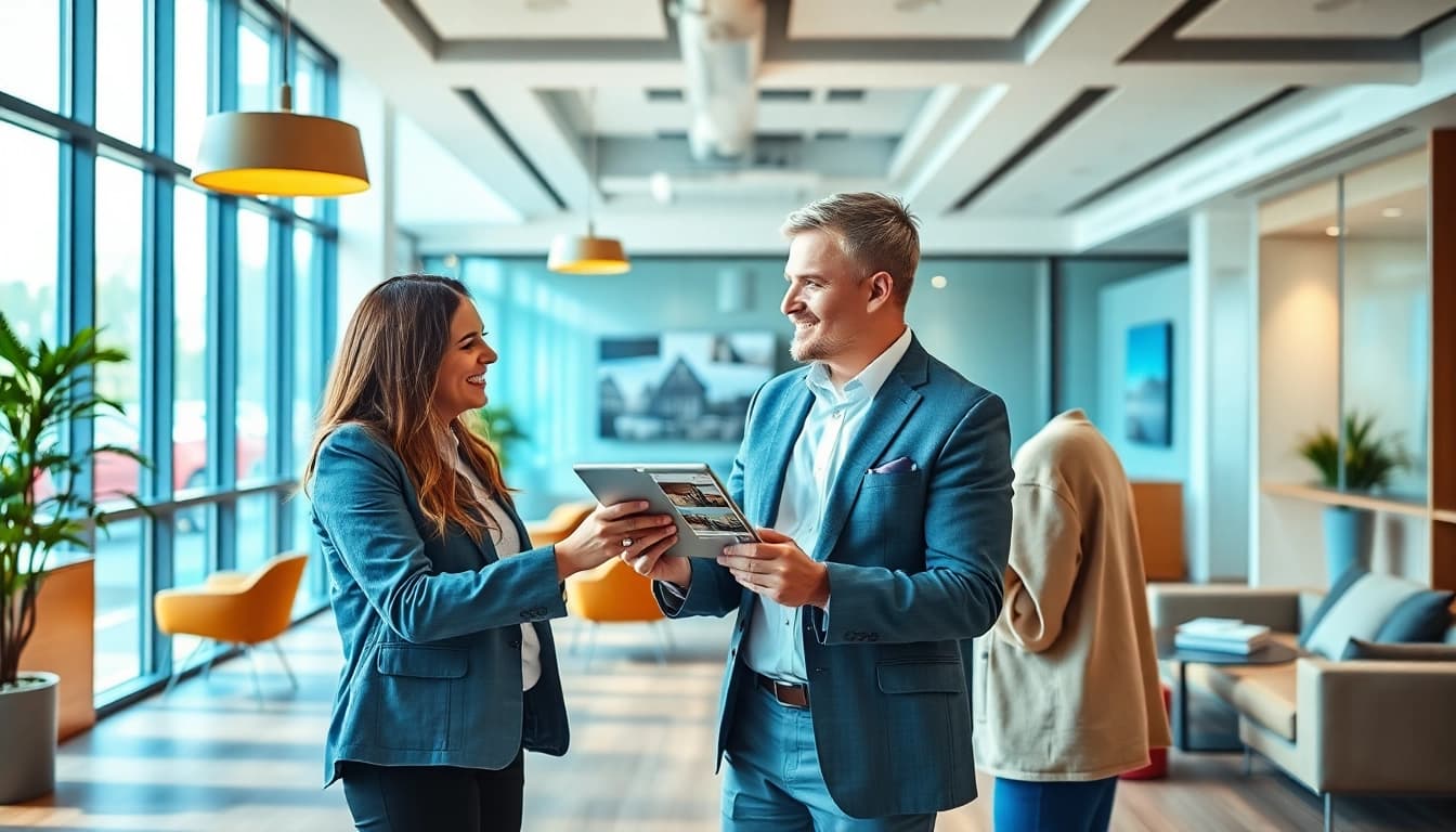 Immobilienmakler Frankfurt Preungesheim präsentiert professionelle Dienstleistungen in einem modernen Büro.