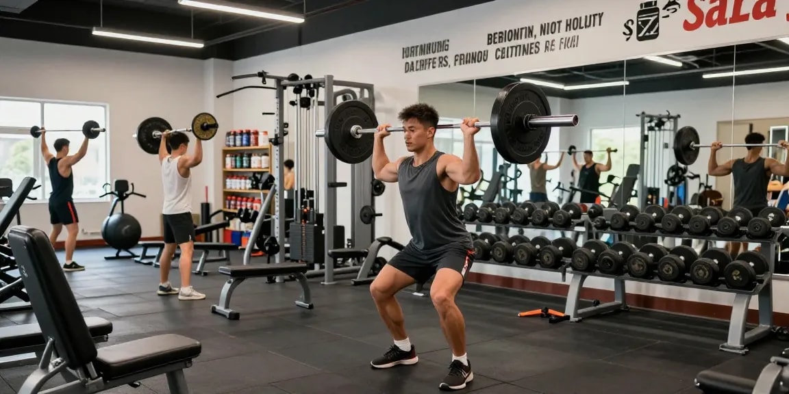 Utionon Steroids Shop - Aktive Bodybuilder im Fitnessstudio während des Trainings