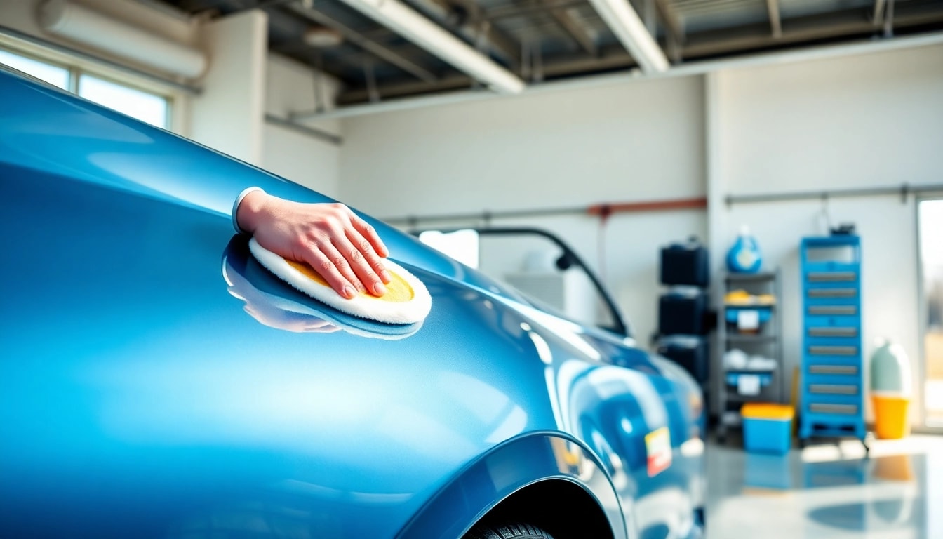 Fahrzeugaufbereitung vor Leasingrückgabe: sorgfältige Reinigung eines Autos durch einen professionellen Techniker