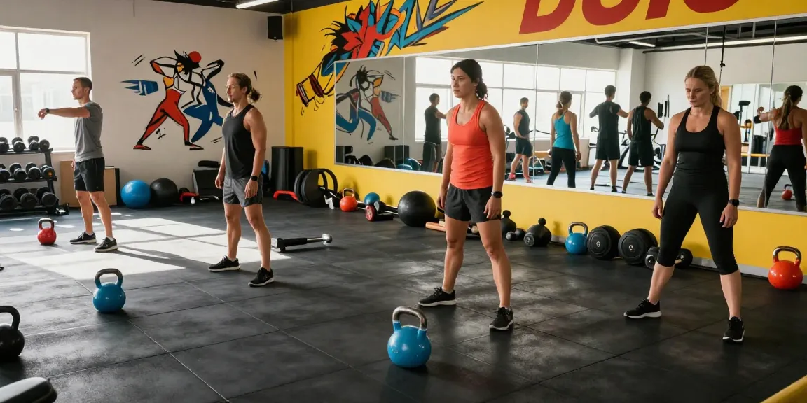 Energiegeladene Fitness-Umgebung mit Global Pharma Steroids und engagierten Sportlern im Training
