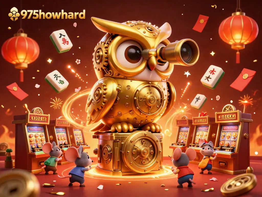 Experience thrilling gaming excitement with 975howard's vibrant casino illustration filled with slots and exciting elements.
