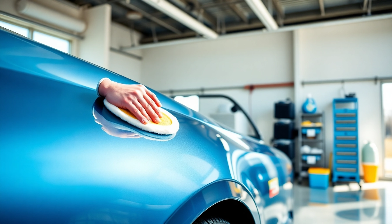 Fahrzeugaufbereitung vor Leasingrückgabe: sorgfältige Reinigung eines Autos durch einen professionellen Techniker