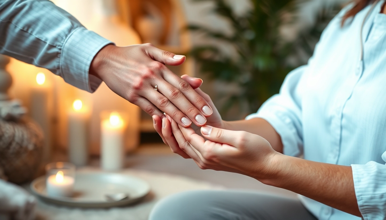 Reinkarnationstherapie in einer entspannenden Umgebung mit einem Therapeuten und Klienten.