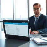Headhunter Schweiz in einem modernen Büro, fokussiert auf Bewerbungsunterlagen.