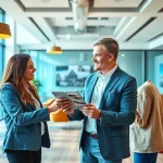 Immobilienmakler Frankfurt Preungesheim präsentiert professionelle Dienstleistungen in einem modernen Büro.