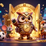 Engage in kèo bóng đá with lively 3D cartoon characters among dazzling casino elements.