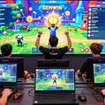 Engaging online gaming scene at https://gemwin.pics/, showcasing players winning and celebrating with vibrant game visuals.