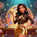 Winning moments at the lottery thai lottery with celebratory atmosphere and golden casino chips.