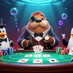 Experience sunwin's thrilling underwater poker game with engaging characters and vibrant casino elements.